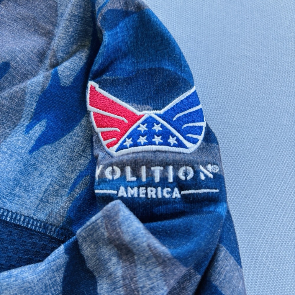 Puma Volition Golf 1/4 Zip Pullover XL Blue Camo Lost City Club USA Flag - Picture 3 of 11